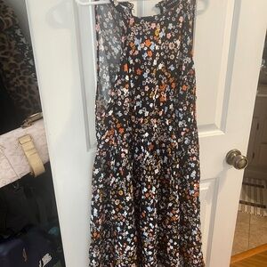 Floral Dress - Black and Orange